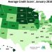 Average credit scores in the United States in 2021
